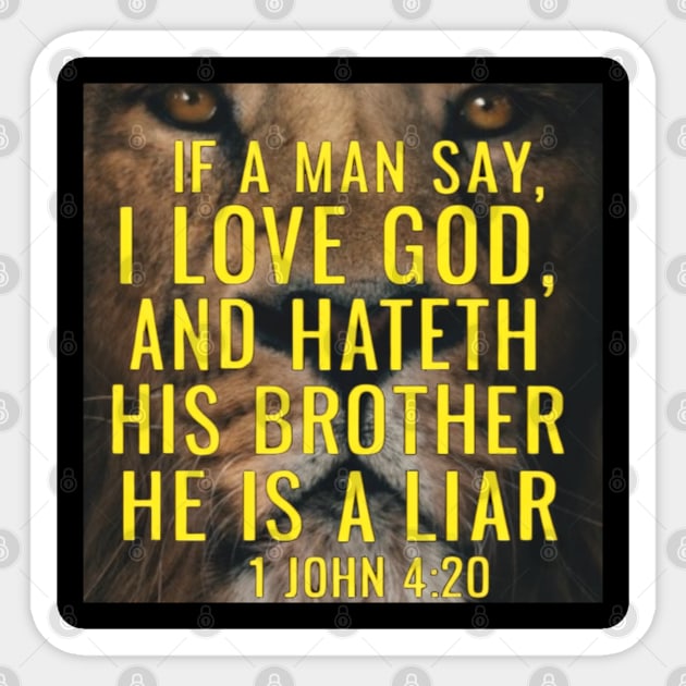 Lion of Truth: 1 John 4:20 Sticker by Lamar 's Store